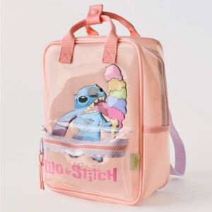 Zara NWT Lilo and Stitch vinyl backpack. Zipper closure.